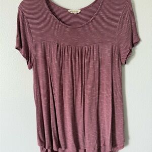 LuLaRoe Pink Relaxed Pleated Short Sleeve T-Shirt